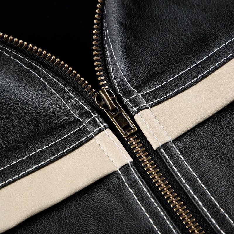 Stylish Work Outfits, Outfit Summer Ideas Vintage Grunge Biker Zip-Up Faux Leather Jacket Stylish Work Outfits, Outfit Summer Ideas Vintage Grunge Biker Zip-Up Faux Leather Jacket