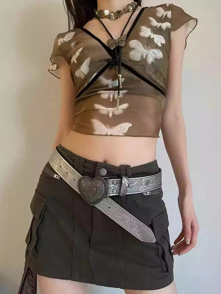 Stylish Work Outfits, Outfit Summer Ideas Vintage Heart Belt Stylish Work Outfits, Outfit Summer Ideas Vintage Heart Belt