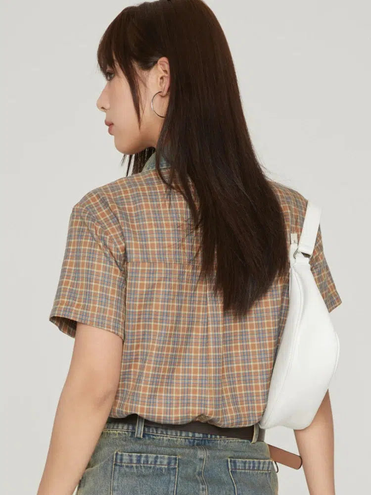 Stylish Work Outfits, Outfit Summer Ideas Vintage Plaid Crop Shirt Stylish Work Outfits, Outfit Summer Ideas Vintage Plaid Crop Shirt