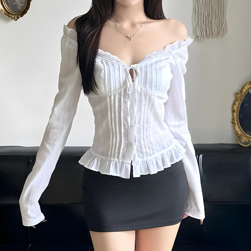 Stylish Work Outfits, Outfit Summer Ideas Vintage Ruffled Blouse