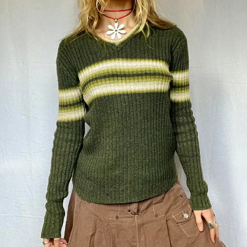 Stylish Work Outfits, Outfit Summer Ideas Vintage Striped Sweater