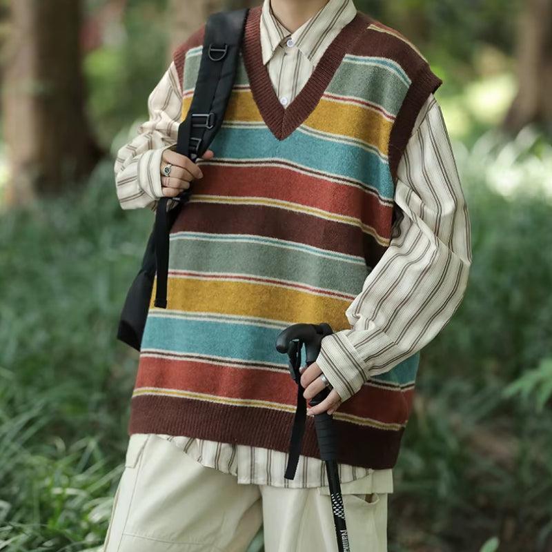 Stylish Work Outfits, Outfit Summer Ideas Vintage Striped Sweater Vest Stylish Work Outfits, Outfit Summer Ideas Vintage Striped Sweater Vest