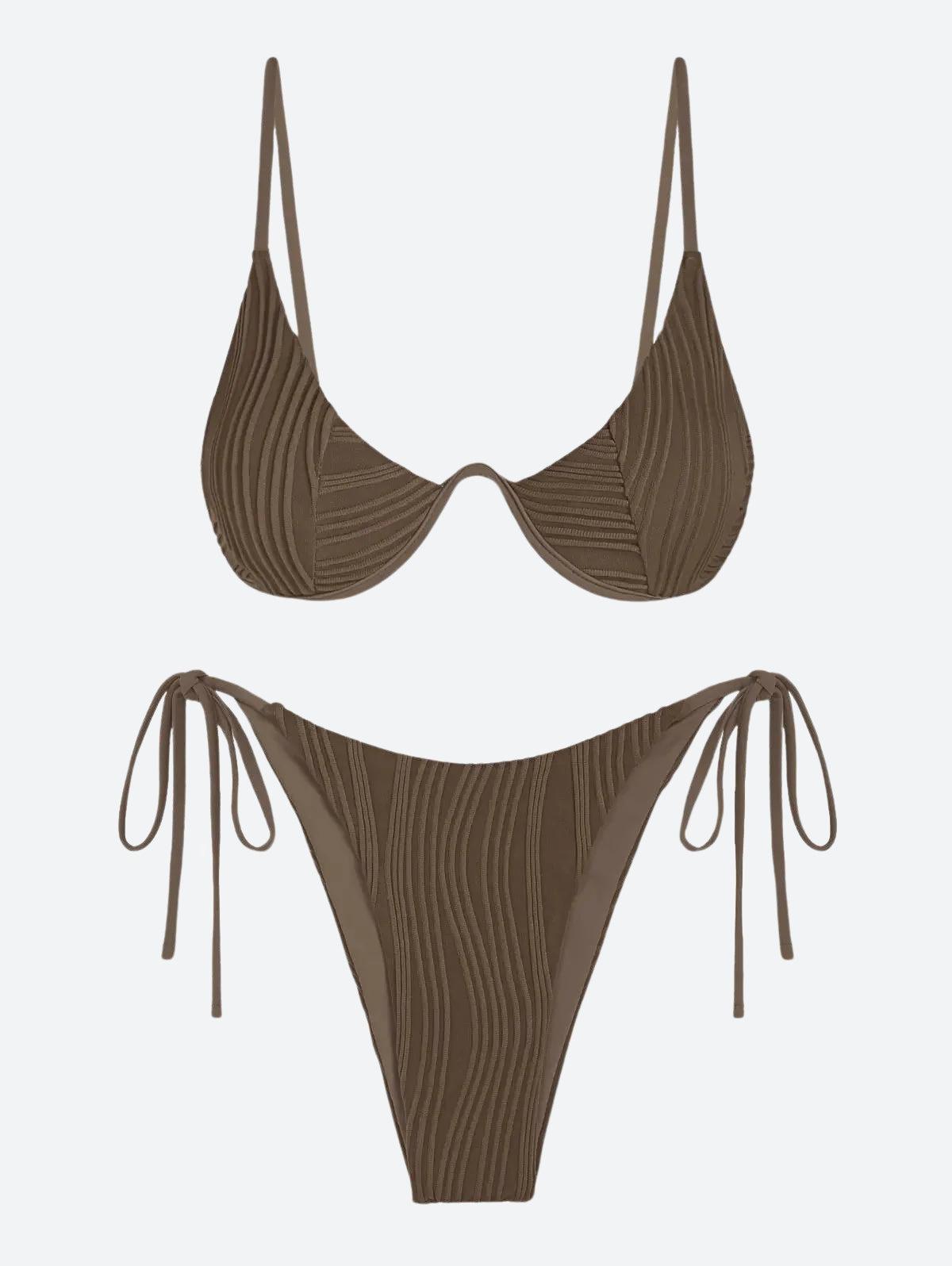 Stylish Work Outfits, Outfit Summer Ideas Wavy Striped Wired Cup Bikini Set Stylish Work Outfits, Outfit Summer Ideas Wavy Striped Wired Cup Bikini Set