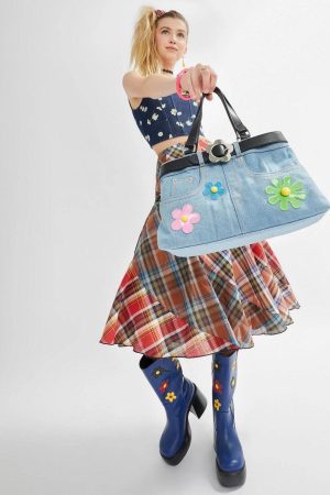 Stylish Work Outfits, Outfit Summer Ideas Weirdcore Belted Denim Handbag