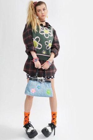 Stylish Work Outfits, Outfit Summer Ideas Weirdcore Belted Denim Handbag