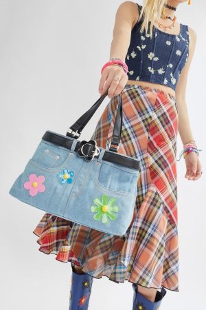 Stylish Work Outfits, Outfit Summer Ideas Weirdcore Belted Denim Handbag