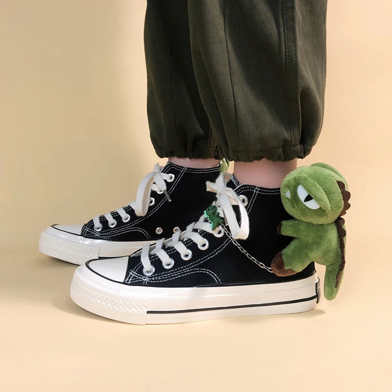 Stylish Work Outfits, Outfit Summer Ideas Weirdcore Dinosaur Canvas Shoes