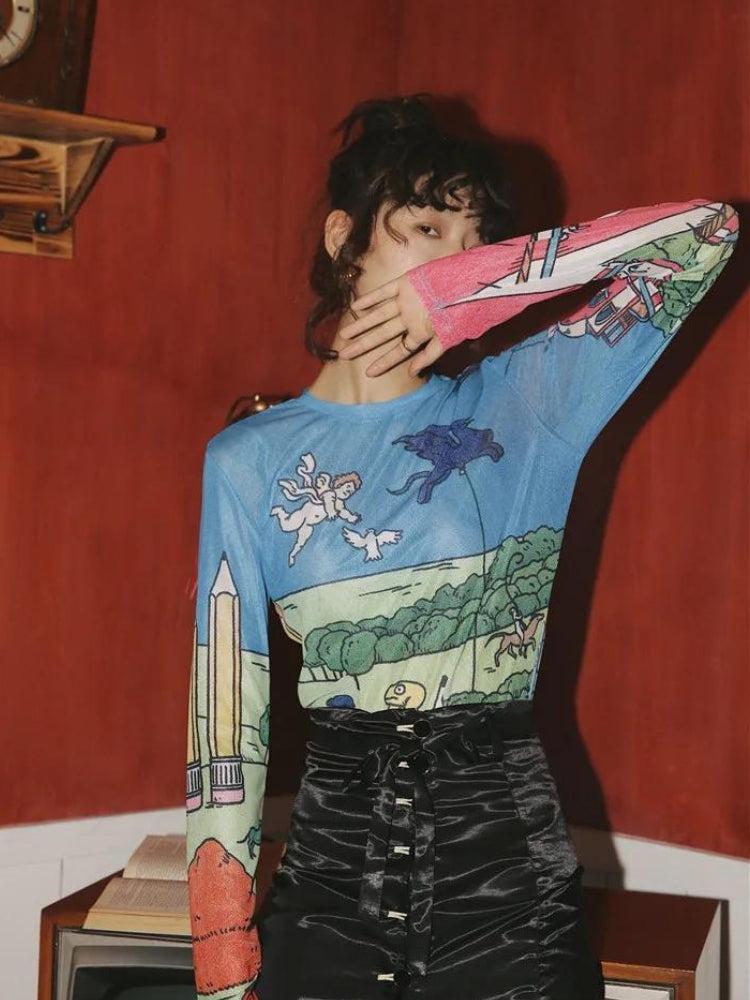 Stylish Work Outfits, Outfit Summer Ideas Weirdcore Dream Mesh Top Stylish Work Outfits, Outfit Summer Ideas Weirdcore Dream Mesh Top