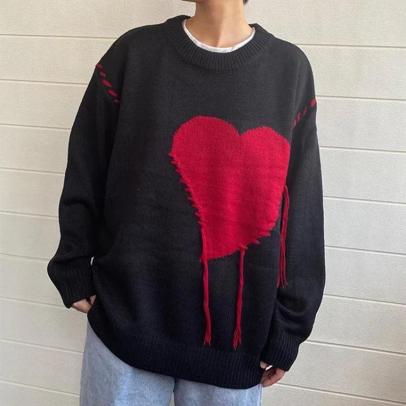Stylish Work Outfits, Outfit Summer Ideas Weirdcore Heart Embroidered Sweater