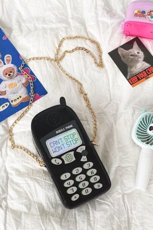 Stylish Work Outfits, Outfit Summer Ideas Weirdcore Retro Mobile Phone Shaped Handbag
