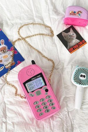 Stylish Work Outfits, Outfit Summer Ideas Weirdcore Retro Mobile Phone Shaped Handbag