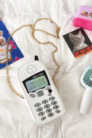 Stylish Work Outfits, Outfit Summer Ideas Weirdcore Retro Mobile Phone Shaped Handbag