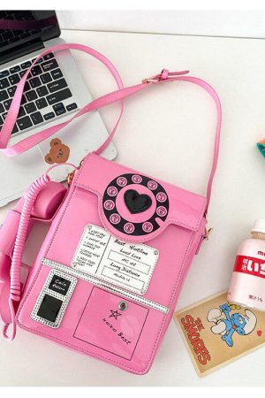 Stylish Work Outfits, Outfit Summer Ideas Weirdcore Retro Phone Shaped Crossbody Bag