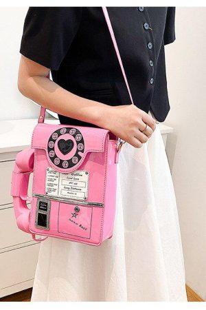 Stylish Work Outfits, Outfit Summer Ideas Weirdcore Retro Phone Shaped Crossbody Bag