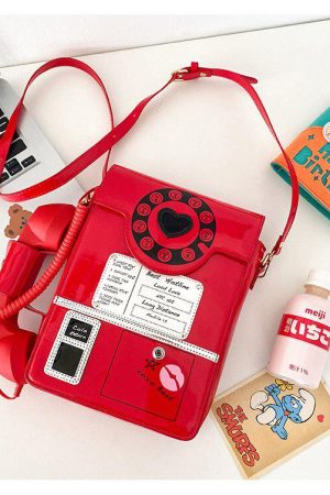 Stylish Work Outfits, Outfit Summer Ideas Weirdcore Retro Phone Shaped Crossbody Bag