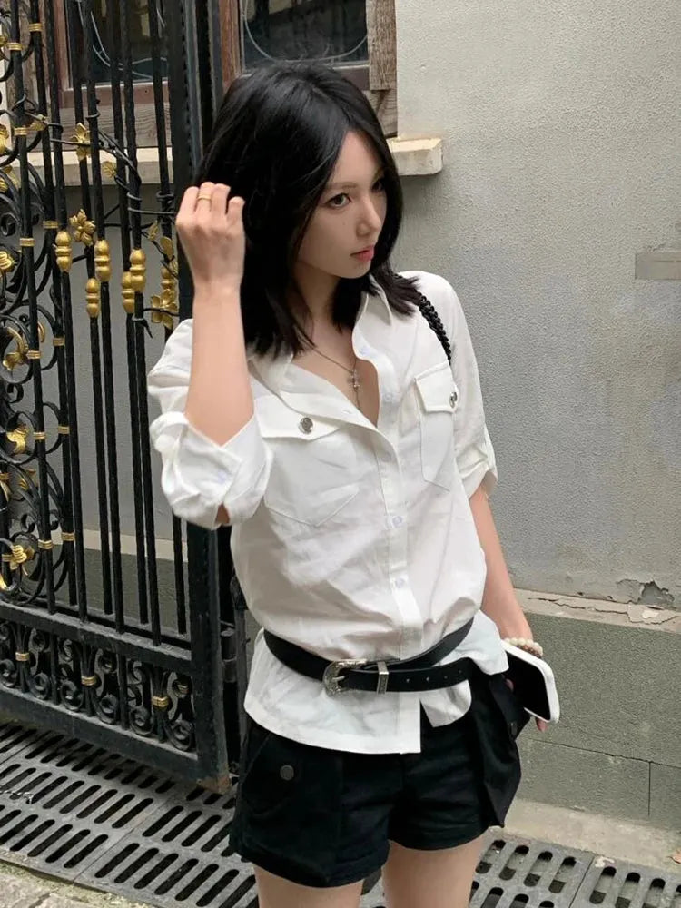 Stylish Work Outfits, Outfit Summer Ideas White Button Up Shirt Stylish Work Outfits, Outfit Summer Ideas White Button Up Shirt