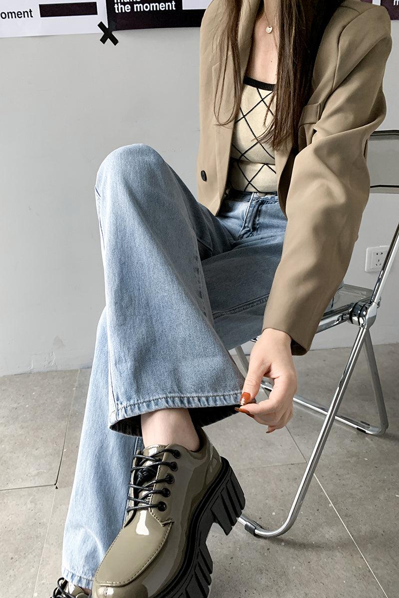 Stylish Work Outfits, Outfit Summer Ideas Wide Leg High Waist Casual Jeans Stylish Work Outfits, Outfit Summer Ideas Wide Leg High Waist Casual Jeans