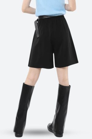Stylish Work Outfits, Outfit Summer Ideas Wide Leg Pleated Shorts
