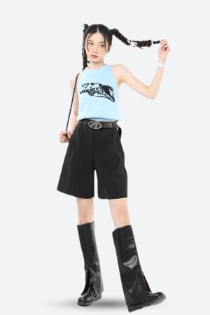 Stylish Work Outfits, Outfit Summer Ideas Wide Leg Pleated Shorts