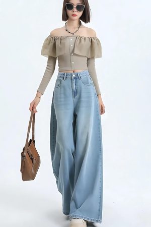 Stylish Work Outfits, Outfit Summer Ideas Wide Leg Regular Waist Jeans