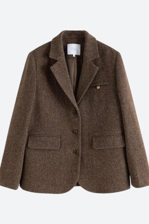 Stylish Work Outfits, Outfit Summer Ideas Wool Blazer Jacket & Mini Skirt Two Piece Set