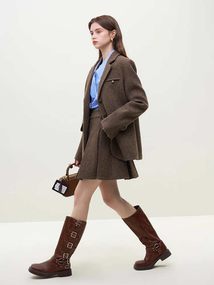 Stylish Work Outfits, Outfit Summer Ideas Wool Blazer Jacket & Mini Skirt Two Piece Set Stylish Work Outfits, Outfit Summer Ideas Wool Blazer Jacket & Mini Skirt Two Piece Set