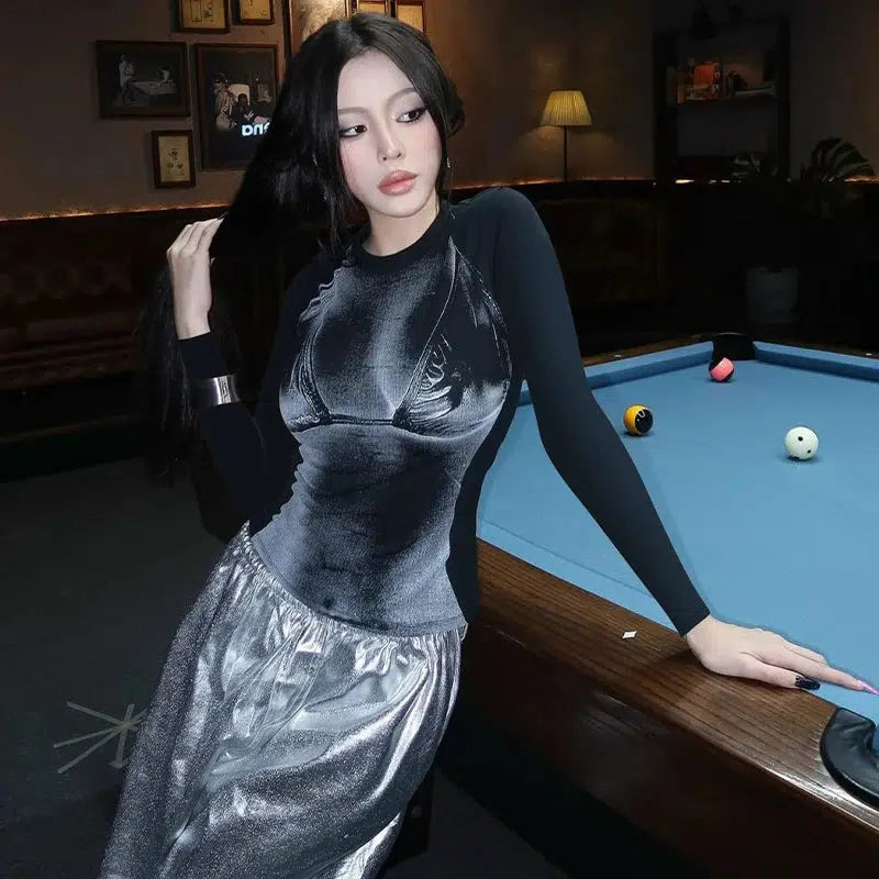 Stylish Work Outfits, Outfit Summer Ideas Y2K 3D Body Print Top Stylish Work Outfits, Outfit Summer Ideas Y2K 3D Body Print Top