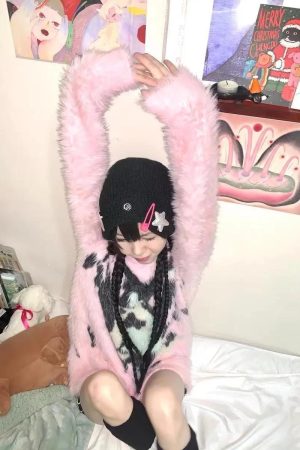 Stylish Work Outfits, Outfit Summer Ideas Y2K Aesthetic Fuzzy Sweater