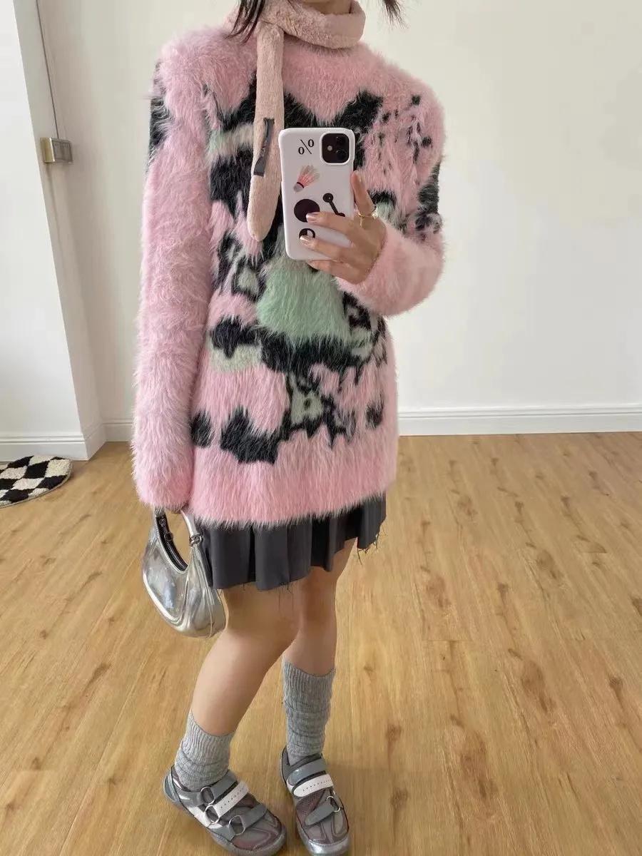 Stylish Work Outfits, Outfit Summer Ideas Y2K Aesthetic Fuzzy Sweater Stylish Work Outfits, Outfit Summer Ideas Y2K Aesthetic Fuzzy Sweater