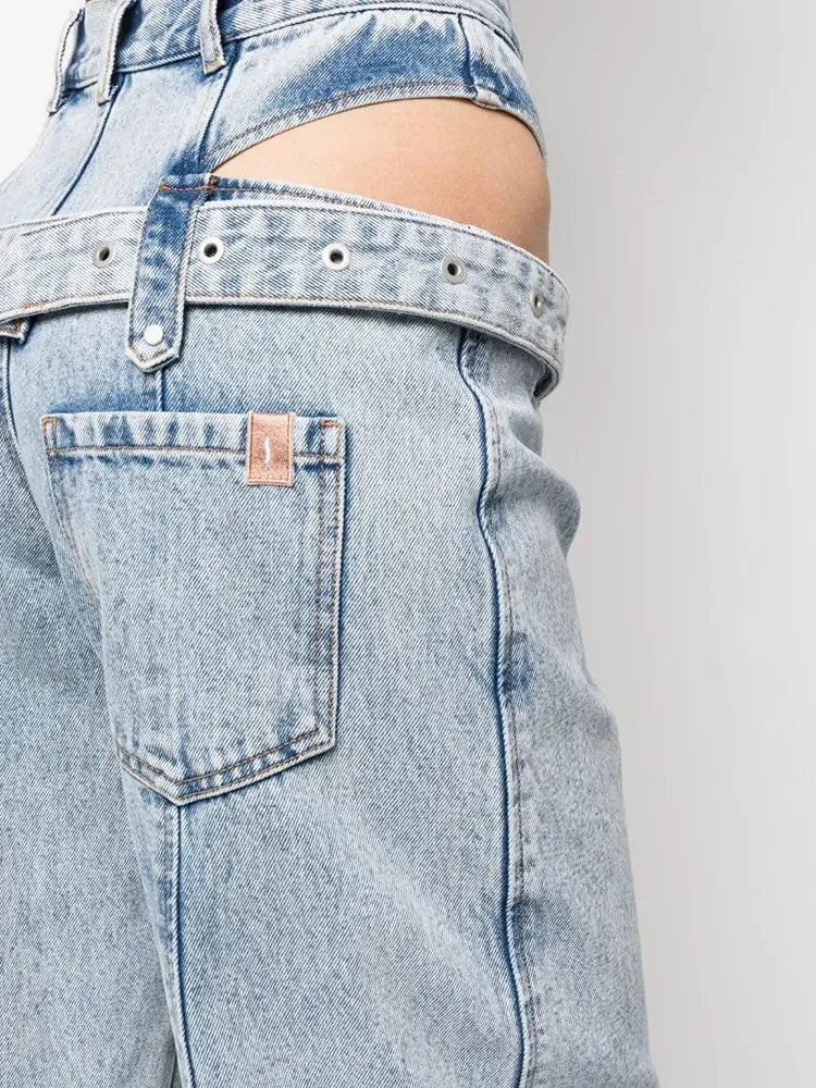 Stylish Work Outfits, Outfit Summer Ideas Y2K Belted Cut Out Jeans Stylish Work Outfits, Outfit Summer Ideas Y2K Belted Cut Out Jeans