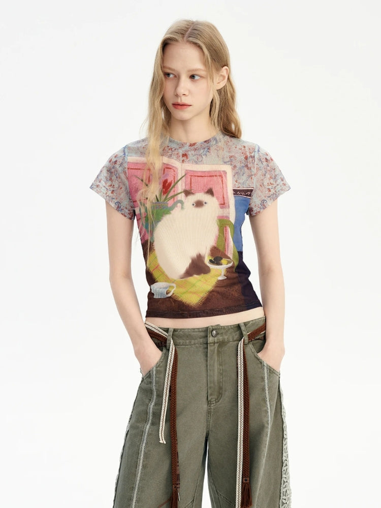 Stylish Work Outfits, Outfit Summer Ideas Y2K Cat Graphic Tee Stylish Work Outfits, Outfit Summer Ideas Y2K Cat Graphic Tee