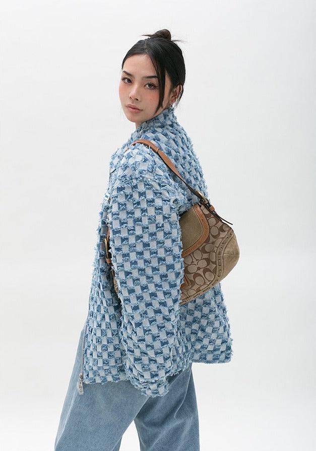 Stylish Work Outfits, Outfit Summer Ideas Y2K Checkered Zip Up Jacket Stylish Work Outfits, Outfit Summer Ideas Y2K Checkered Zip Up Jacket