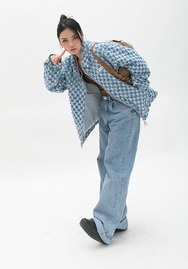Stylish Work Outfits, Outfit Summer Ideas Y2K Checkered Zip Up Jacket Stylish Work Outfits, Outfit Summer Ideas Y2K Checkered Zip Up Jacket