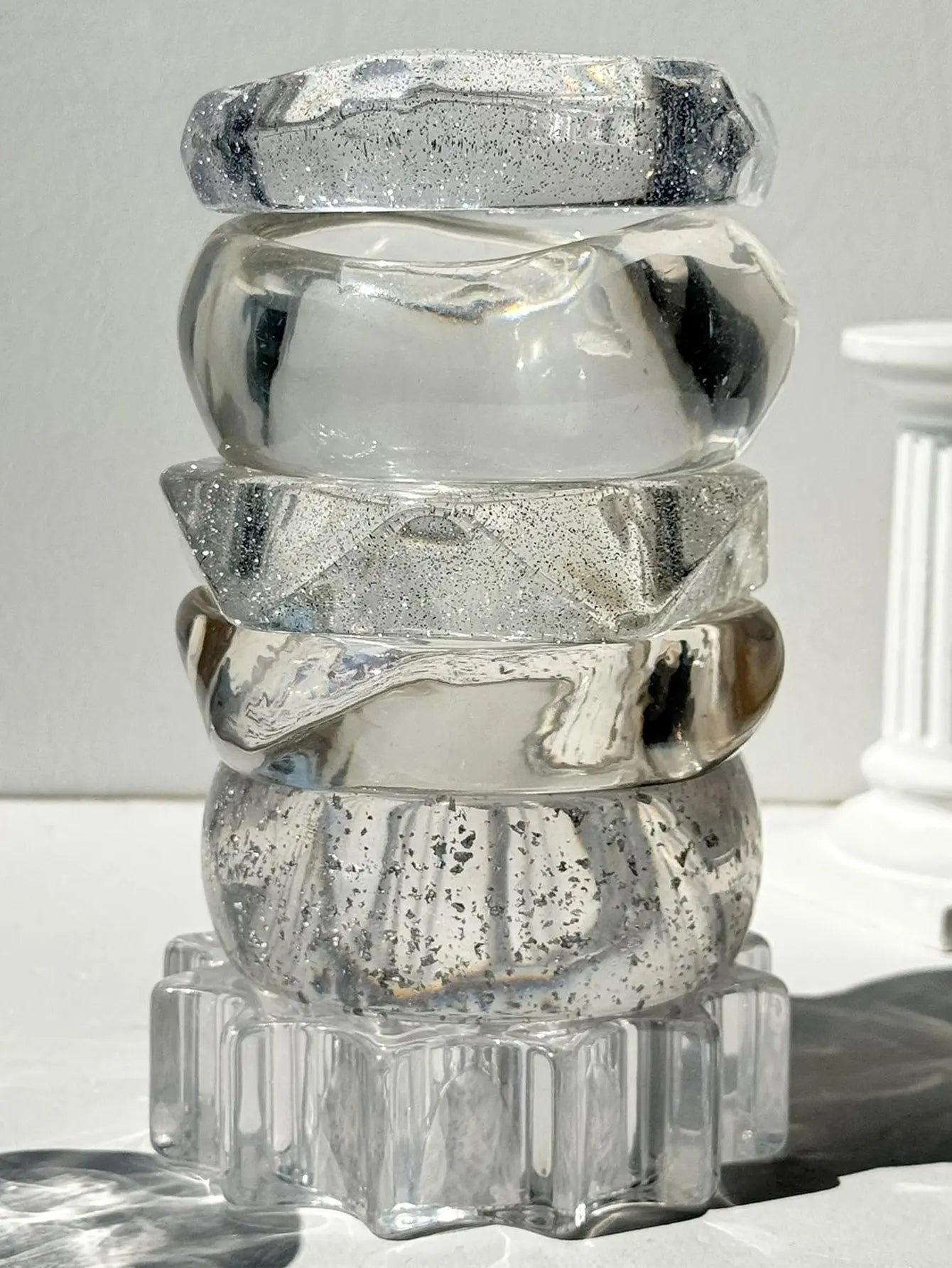 Stylish Work Outfits, Outfit Summer Ideas Y2K Clear Resin Bracelet
