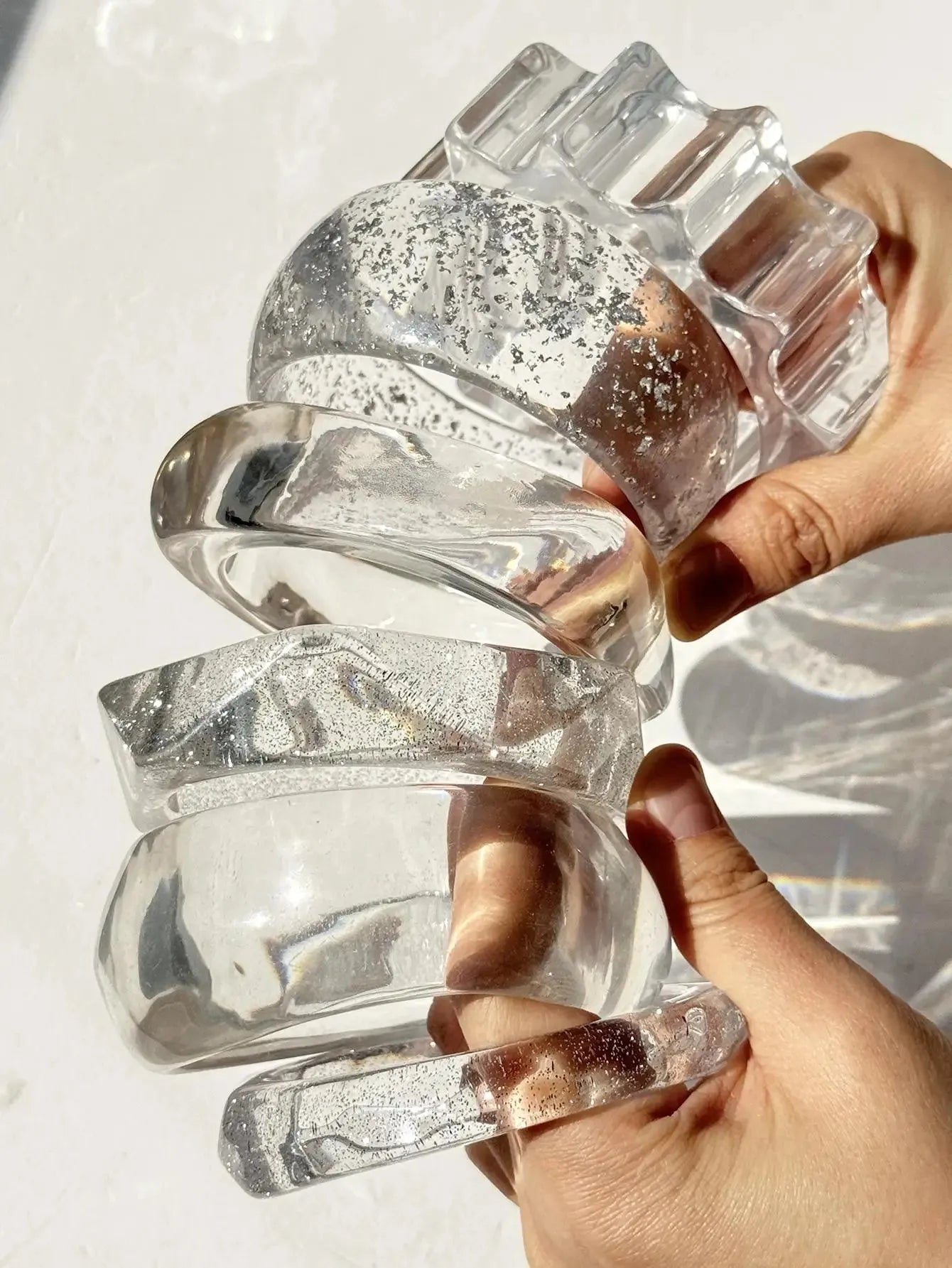 Stylish Work Outfits, Outfit Summer Ideas Y2K Clear Resin Bracelet