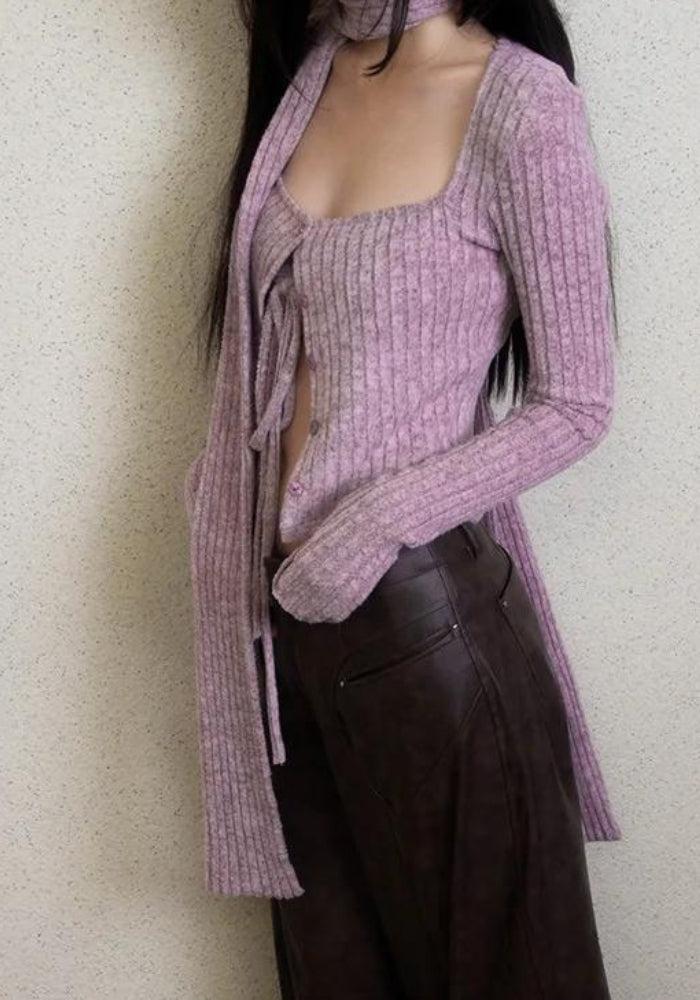 Stylish Work Outfits, Outfit Summer Ideas Y2K Corduroy Cropped Scarf Cardigan Stylish Work Outfits, Outfit Summer Ideas Y2K Corduroy Cropped Scarf Cardigan