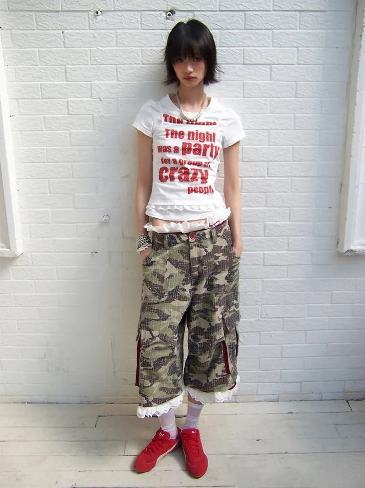 Stylish Work Outfits, Outfit Summer Ideas Y2K Crazy Party Graphic Tee Stylish Work Outfits, Outfit Summer Ideas Y2K Crazy Party Graphic Tee