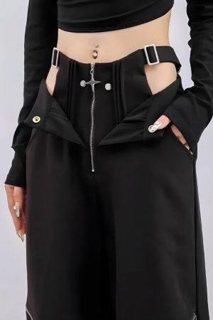 Stylish Work Outfits, Outfit Summer Ideas Y2K Cut Out Waist Pants