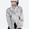 Stylish Work Outfits, Outfit Summer Ideas Y2K Cyberpunk Reflective Double Zip-Up Jacket