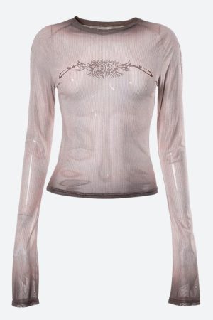 Stylish Work Outfits, Outfit Summer Ideas Y2K Cyberpunk Sigilism Sheer Top