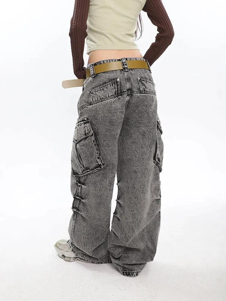 Stylish Work Outfits, Outfit Summer Ideas Y2K Distressed Big Pockets Cargo Jeans Stylish Work Outfits, Outfit Summer Ideas Y2K Distressed Big Pockets Cargo Jeans
