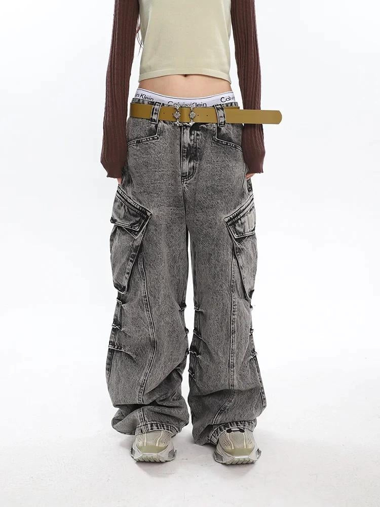 Stylish Work Outfits, Outfit Summer Ideas Y2K Distressed Big Pockets Cargo Jeans Stylish Work Outfits, Outfit Summer Ideas Y2K Distressed Big Pockets Cargo Jeans