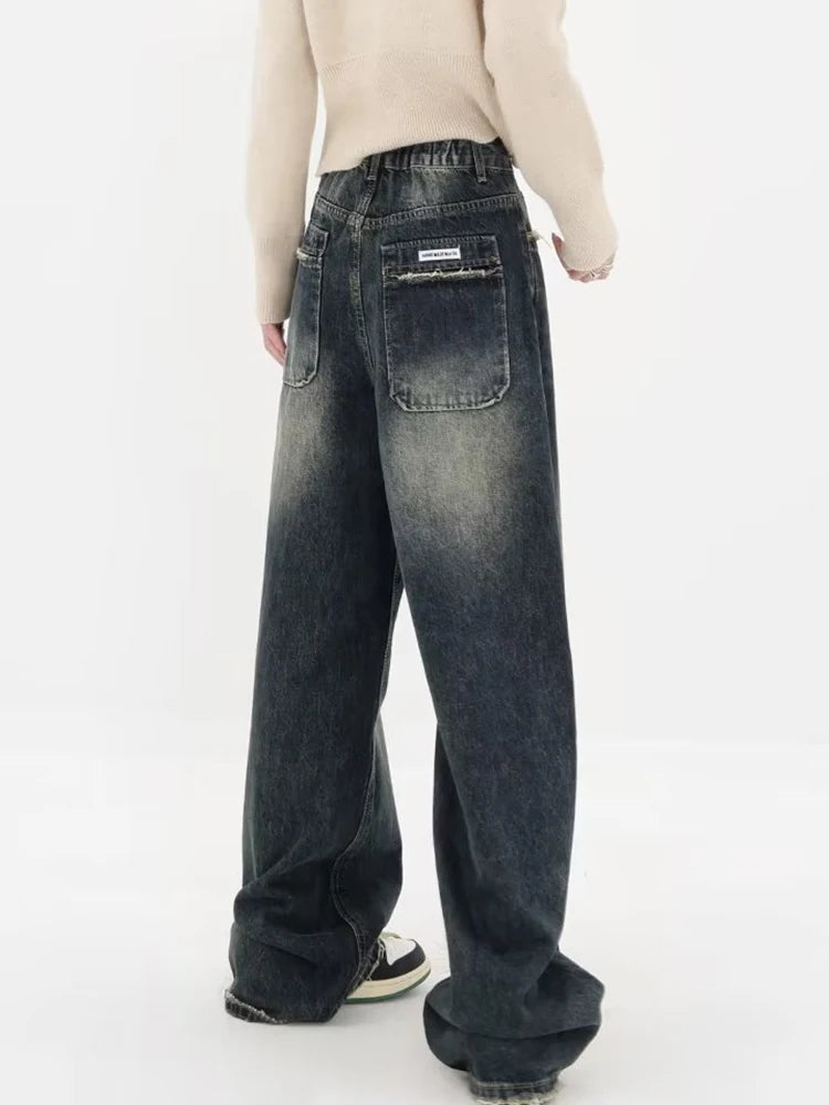 Stylish Work Outfits, Outfit Summer Ideas Y2K Distressed Pocket Wide Leg Jeans Stylish Work Outfits, Outfit Summer Ideas Y2K Distressed Pocket Wide Leg Jeans