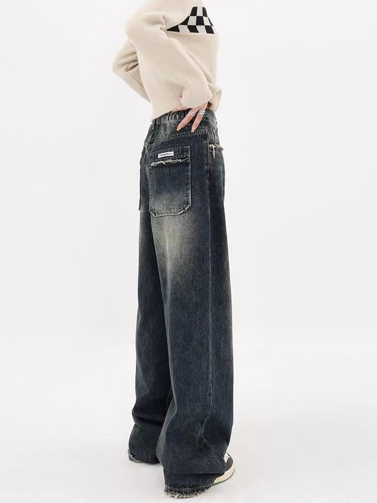 Stylish Work Outfits, Outfit Summer Ideas Y2K Distressed Pocket Wide Leg Jeans Stylish Work Outfits, Outfit Summer Ideas Y2K Distressed Pocket Wide Leg Jeans
