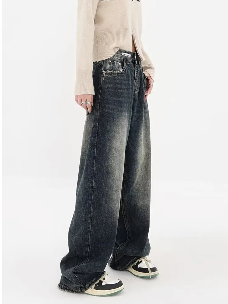 Stylish Work Outfits, Outfit Summer Ideas Y2K Distressed Pocket Wide Leg Jeans Stylish Work Outfits, Outfit Summer Ideas Y2K Distressed Pocket Wide Leg Jeans