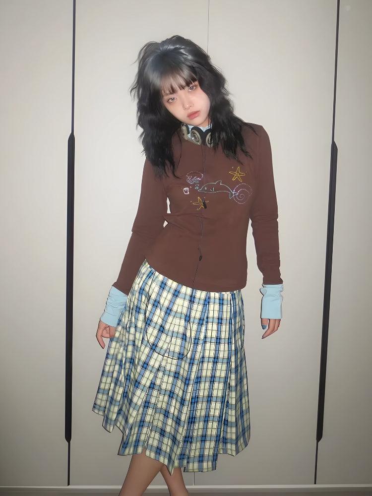 Stylish Work Outfits, Outfit Summer Ideas Y2K Dolphin Turtleneck Top Stylish Work Outfits, Outfit Summer Ideas Y2K Dolphin Turtleneck Top