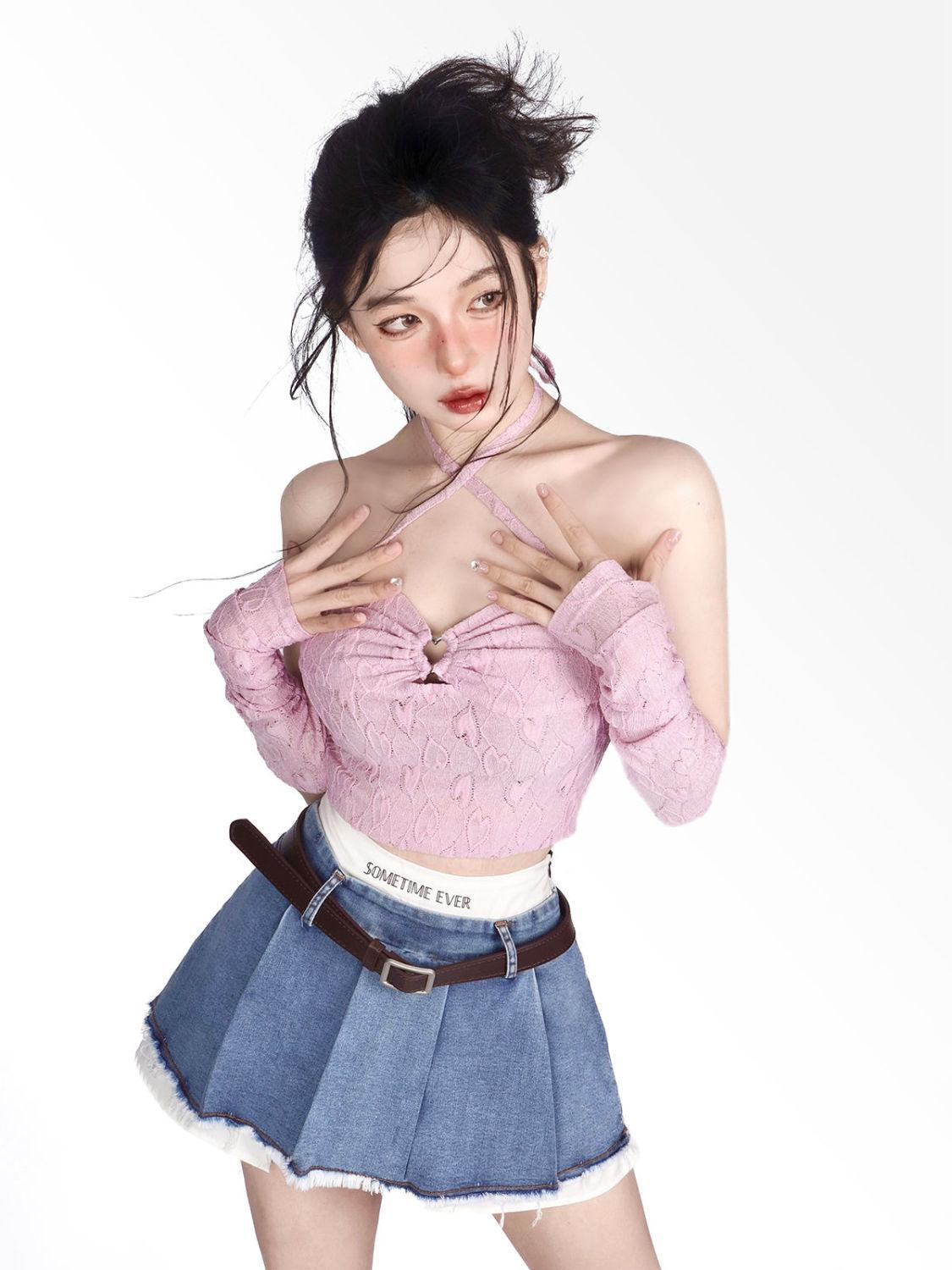 Stylish Work Outfits, Outfit Summer Ideas Y2K Fake Two Piece Pleated Mini Skirt Stylish Work Outfits, Outfit Summer Ideas Y2K Fake Two Piece Pleated Mini Skirt