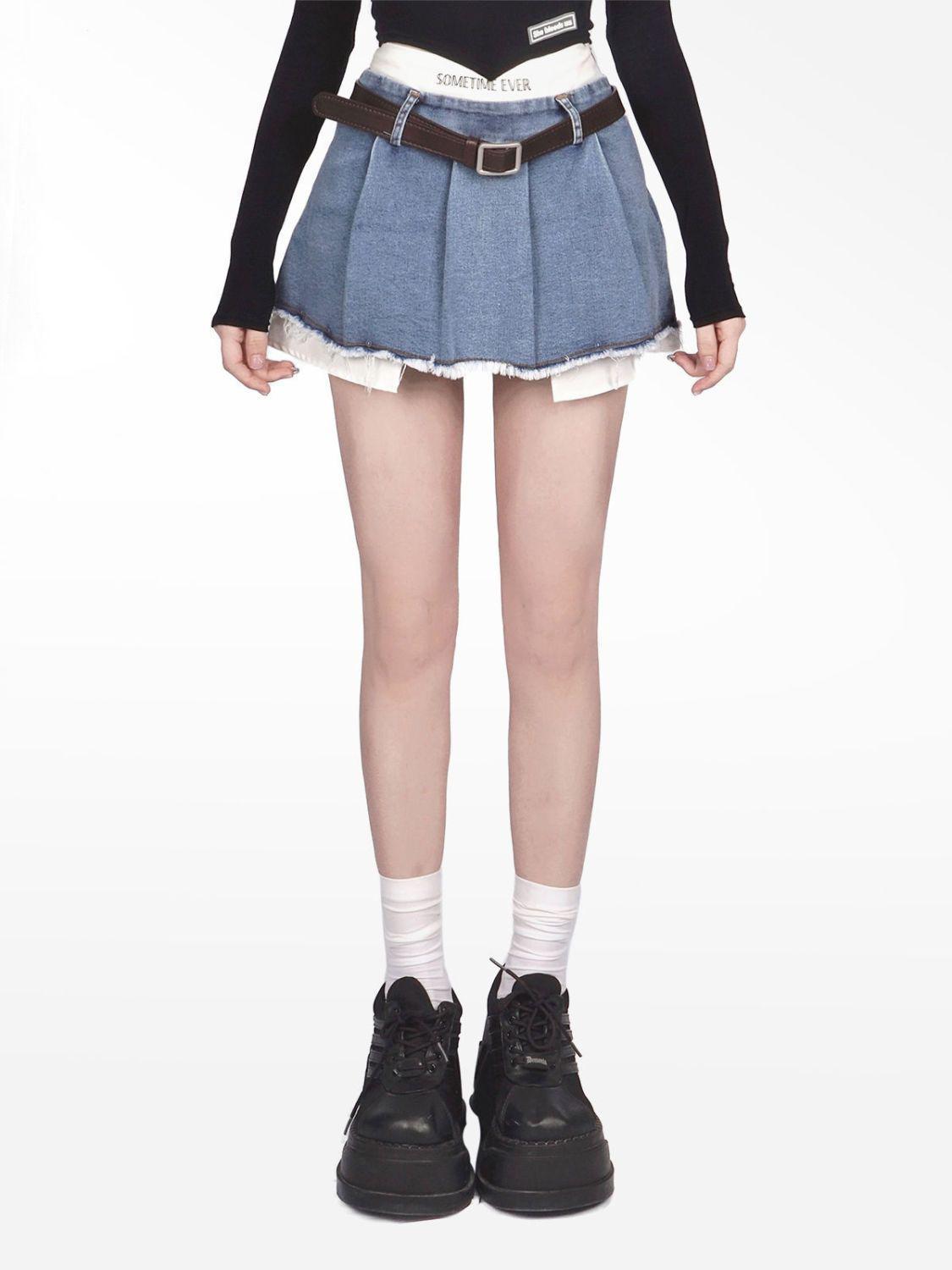 Stylish Work Outfits, Outfit Summer Ideas Y2K Fake Two Piece Pleated Mini Skirt Stylish Work Outfits, Outfit Summer Ideas Y2K Fake Two Piece Pleated Mini Skirt