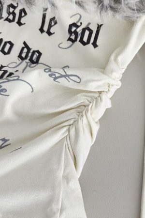 Stylish Work Outfits, Outfit Summer Ideas Y2K Faux Fur Collar Top