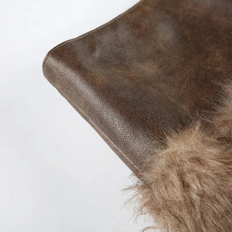 Stylish Work Outfits, Outfit Summer Ideas Y2K Faux Fur Mini Skirt Stylish Work Outfits, Outfit Summer Ideas Y2K Faux Fur Mini Skirt